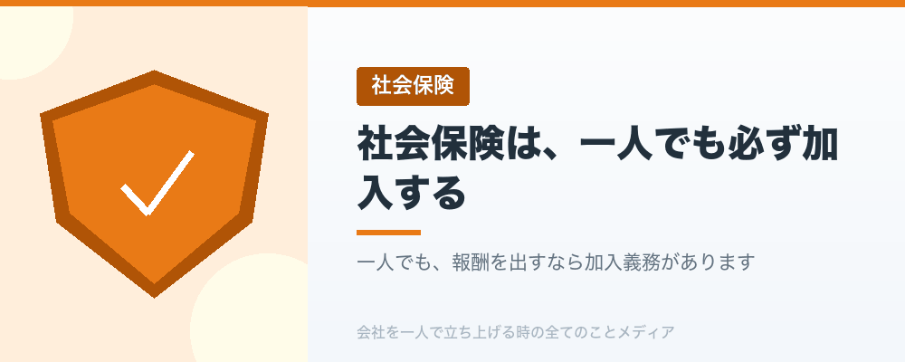 社会保険は、一人でも必ず加入する