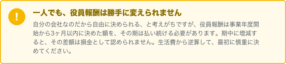 一人でも役員報酬は勝手に変えられない