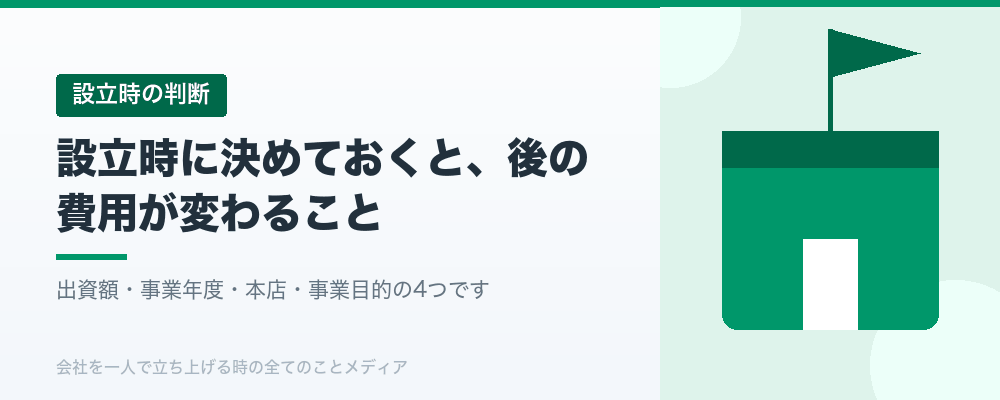 設立時に決めておくと、後の費用が変わること