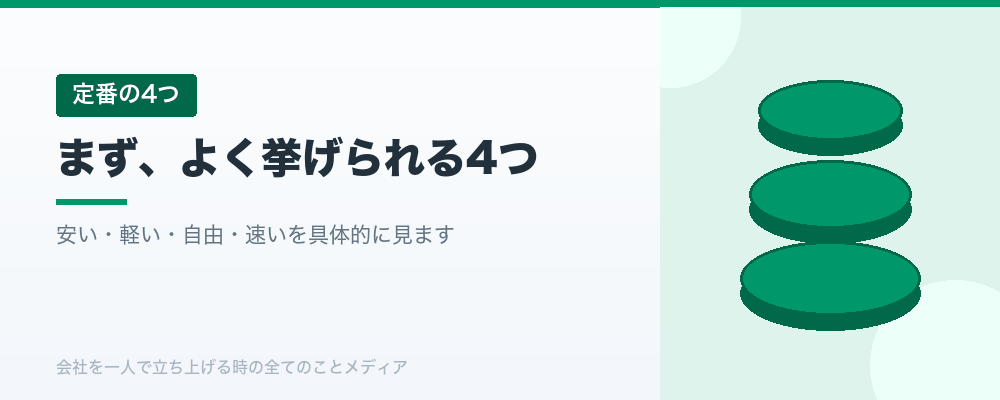 まず、よく挙げられる4つ
