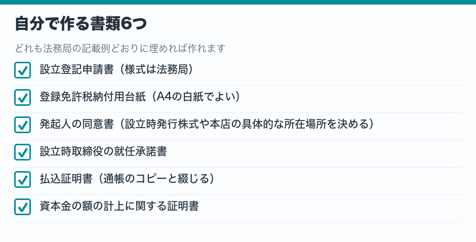 自分で作る書類6つ