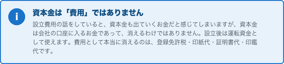 資本金は費用ではないという説明