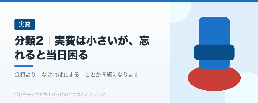 分類2|実費は小さいが、忘れると当日困る
