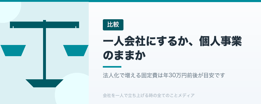 一人会社にするか、個人事業のままか