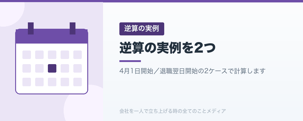 逆算の実例を2つ